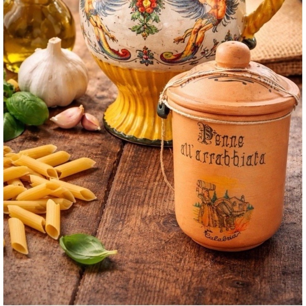 DELIZIE DI CALABRA‎ Italian Terracotta Jar Old Spices Penne Arrabbiata Calabria